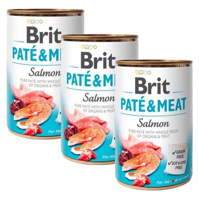 Karma dla psa BRIT Paté and Meat Łosoś 3 x 400 g