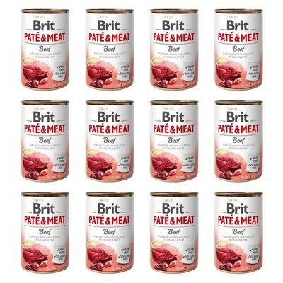 Karma dla psa BRIT Paté & Meat Wołowina 12 x 800 g