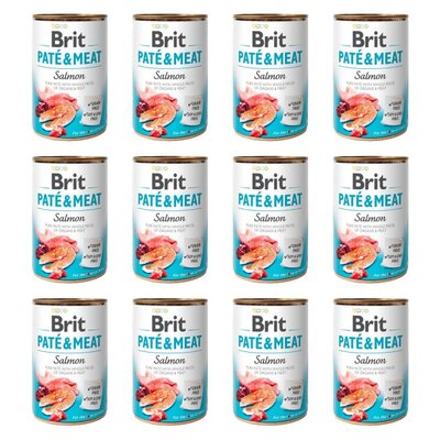 Karma dla psa BRIT Pate & Meat Łosoś 12 x 800 g