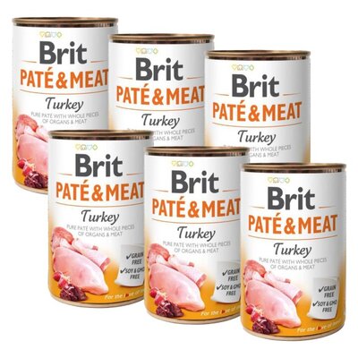 Karma dla psa BRIT Paté & Meat Indyk 6 x 800 g