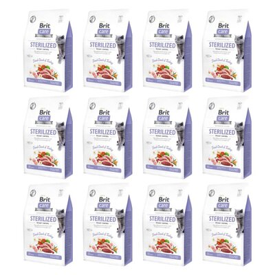 Karma dla kota BRIT Care Cat Sterilized Weight Control Indyk z kaczką 12 x 2 kg