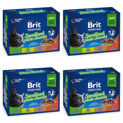 Karma dla kota BRIT Care Cat Pouches Sterile Plate (48 x 100 g)