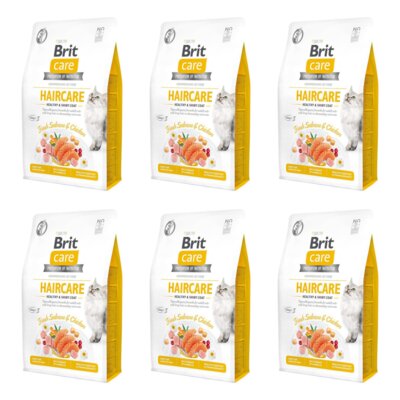 Karma dla kota BRIT CARE Grain Free Haircare Healhy & Shiny Coat Kurczak z łososiem 6 x 2 kg