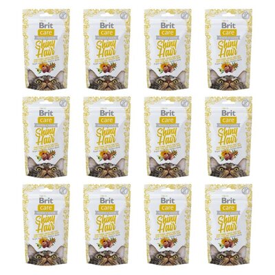 Przysmak dla kota BRIT CARE Snack Shiny Hair 12 x 50 g
