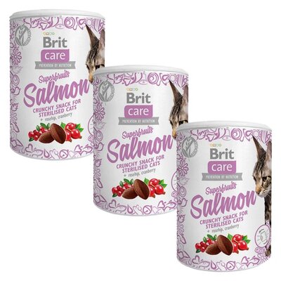 Przysmak dla kota BRIT CARE Snack Superfruits Salmon 3 x 100 g