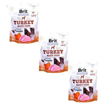 Przysmak dla psa BRIT Jerky Turkey Meaty Coins Pumpkin 3 x 200 g
