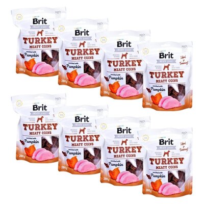 Przysmak dla psa BRIT Jerky Turkey Meaty Coins Pumpkin 8 x 200 g