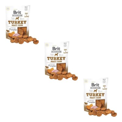 Przysmak dla psa BRIT Jerky Turkey Meaty Coins Pumpkin 3 x 80 g