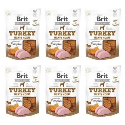 Przysmak dla psa BRIT Jerky Turkey Meaty Coins Pumpkin 6 x 80 g