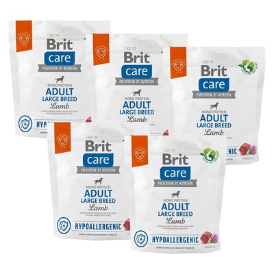 Karma dla psa BRIT CARE Hypoallergenic Jagnięcina z ryżem 5 x 1 kg