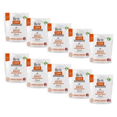 Karma dla psa BRIT Care Hypoallergenic Medium Jagnięcina z ryżem 10 x 1 kg