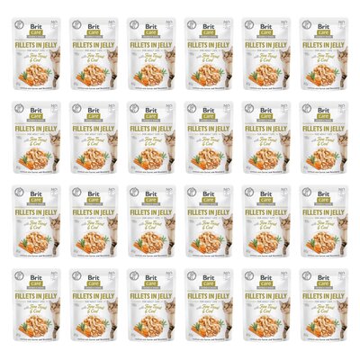 Karma dla kota BRIT CARE Fillets In Jelly Fine Trout&Cod 24 x 85 g