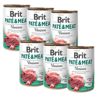 Karma dla psa BRIT Pate & Meat Jeleń 6 x 800 g