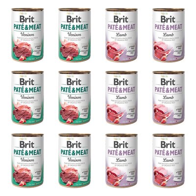 Karma dla psa BRIT Paté & Meat Mix smaków Jeleń, Jagnięcina 12 x 800 g