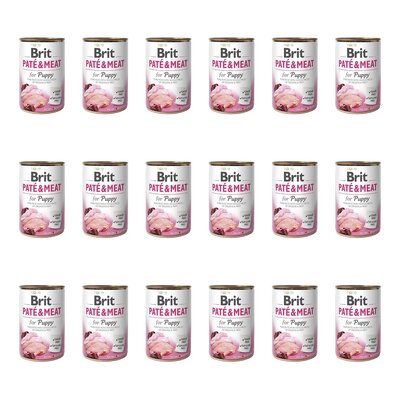 Karma dla psa BRIT Paté & Meat Puppy Kurczak z indykiem 18 x 800 g