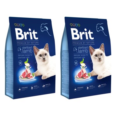 Karma dla kota BRIT Premium by Nature Sterilized Jagnięcina 2 x 8 kg