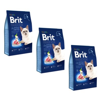 Karma dla kota BRIT Premium by Nature Sterilized Jagnięcina 3 x 8 kg