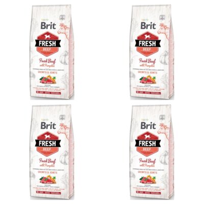 Karma dla psa BRIT Fresh Puppy&Junior Large Beef Wołowina z dynią 4 x 12 kg
