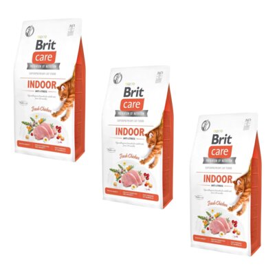Karma dla kota BRIT CARE Grain-Free Indoor z kurczakiem 3 x 7 kg