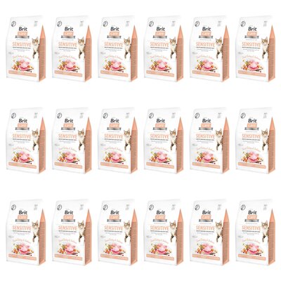 Karma dla kota BRIT CARE Sensitive Healthy Digestion & Delicate Taste Indyk i łosoś 18 x 400 g
