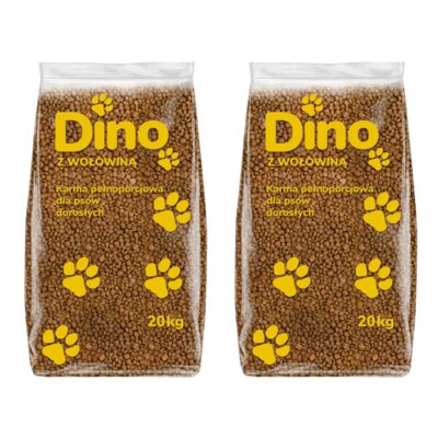Karma dla psa DINO z Wołowiną 2 x 20 kg
