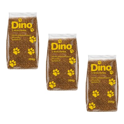 Karma dla psa DINO z Wołowiną 3 x 20 kg