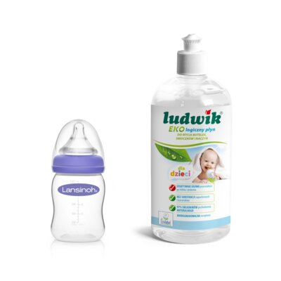 Butelka LANSINOH NaturalWave Teat 160 ml + Płyn do mycia butelek i smoczków LUDWIK CG1010102ZEKL0121 475 ml