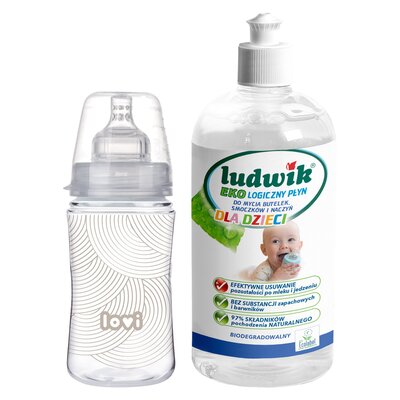 Butelka LOVI Trends Harmony 250 ml + Płyn do mycia butelek i smoczków LUDWIK CG1010102ZEKL0121 475 ml