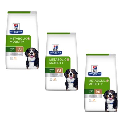 Karma dla psa HILL'S Prescription Diet Metabolic + Mobility Weight J/D Kurczak 3 x 4 kg