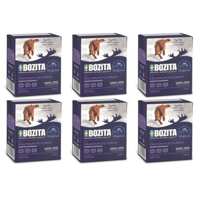 Karma dla psa BOZITA Mięsne kawałki z Indykiem w galaretce 6 x 370 g