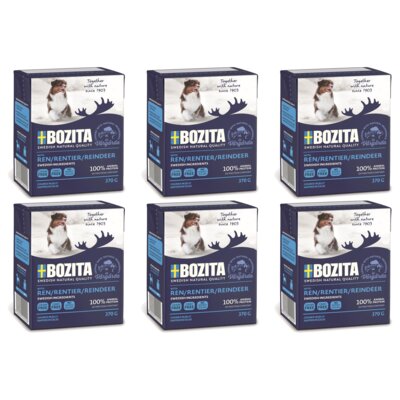 Karma dla psa BOZITA Mięsne kawałki z reniferem w galaretce 6 x 370 g