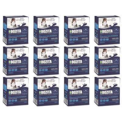 Karma dla psa BOZITA Mięsne kawałki z reniferem w galaretce 12 x 370 g