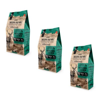 Karma dla psa WIEJSKA ZAGRODA Wieprzowina z jeleniem S 3 x 9 kg