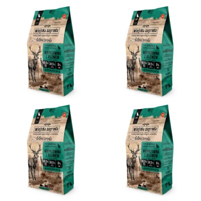 Karma dla psa WIEJSKA ZAGRODA Wieprzowina z jeleniem S 4 x 9 kg