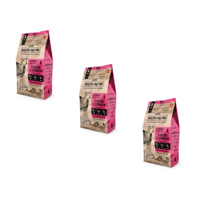 Karma dla psa WIEJSKA ZAGRODA Junior Jagnięcina ze szpinakiem S 3 x 9 kg