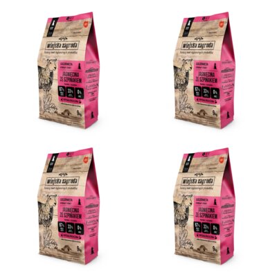 Karma dla psa WIEJSKA ZAGRODA Junior Jagnięcina ze szpinakiem S 4 x 9 kg