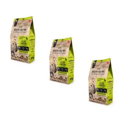 Karma dla psa WIEJSKA ZAGRODA Kaczka z gruszką M 3 x 9 kg