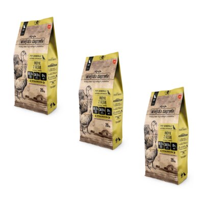 Karma dla psa WIEJSKA ZAGRODA Indyk z gęsią M 3 x 20 kg