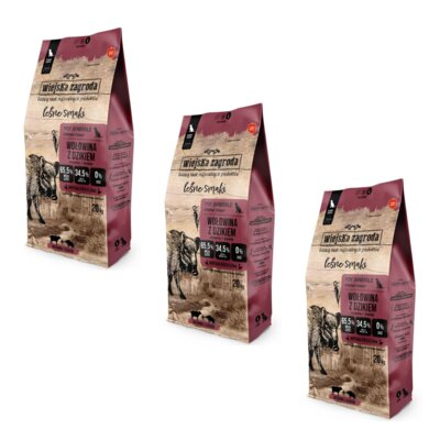 Karma dla psa WIEJSKA ZAGRODA Wołowina z dzikiem L 3 x 20 kg