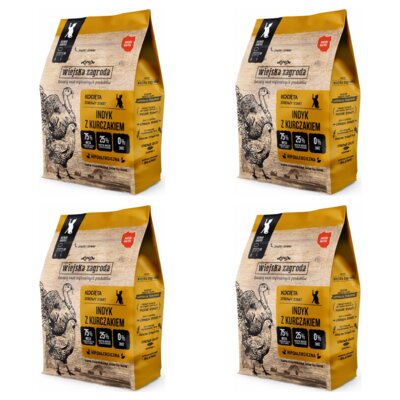 Karma dla kota WIEJSKA ZAGRODA Indyk z kurczakiem 4 x 5 kg