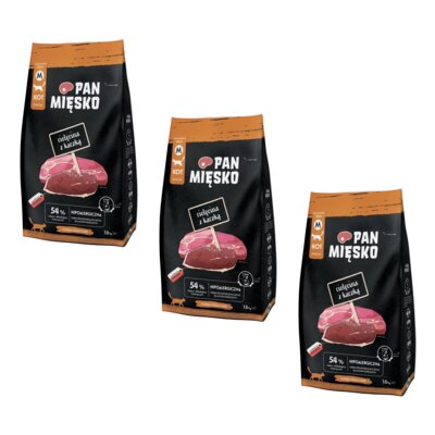 Karma dla kota PAN MIĘSKO Cielęcina z kaczką M 3 x 1.6 kg