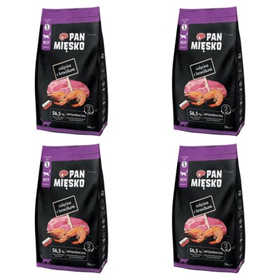 Karma dla kota PAN MIĘSKO Cielęcina z krewetkami 4 x 1.6 kg