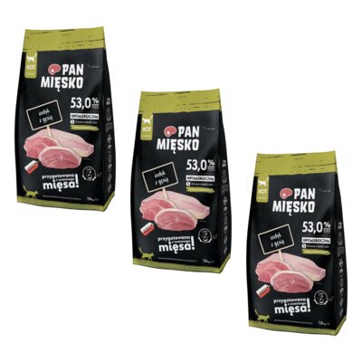 Karma dla kota PAN MIĘSKO Indyk z gęsią S 3 x 1.6 kg