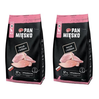 Karma dla kota PAN MIĘSKO Kurczak z królikiem 2 x 1.6 kg