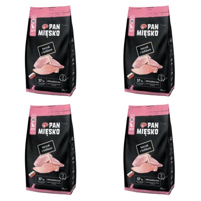 Karma dla kota PAN MIĘSKO Kurczak z królikiem 4 x 1.6 kg