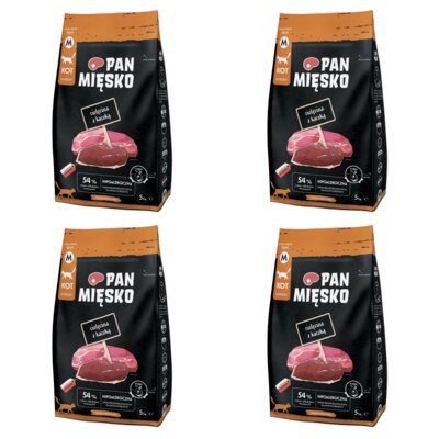Karma dla kota PAN MIĘSKO Cielęcina z kaczką M 4 x 5 kg