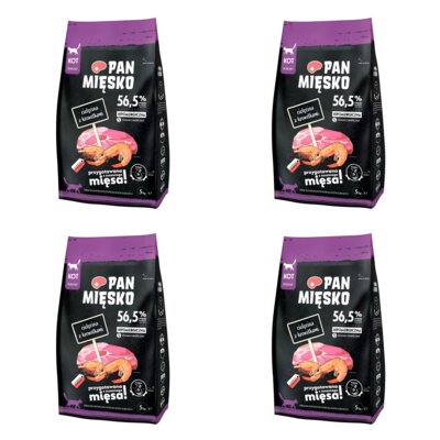 Karma dla kota PAN MIĘSKO Cielęcina z krewetkami 4 x 5 kg