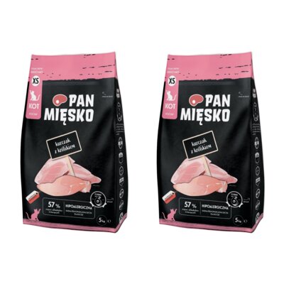 Karma dla kota PAN MIĘSKO Kurczak z królikiem 2 x 5 kg