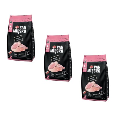 Karma dla kota PAN MIĘSKO Kurczak z królikiem 3 x 5 kg