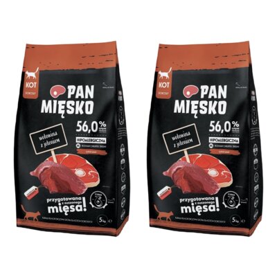Karma dla kota PAN MIĘSKO Wołowina z jeleniem 2 x 5 kg